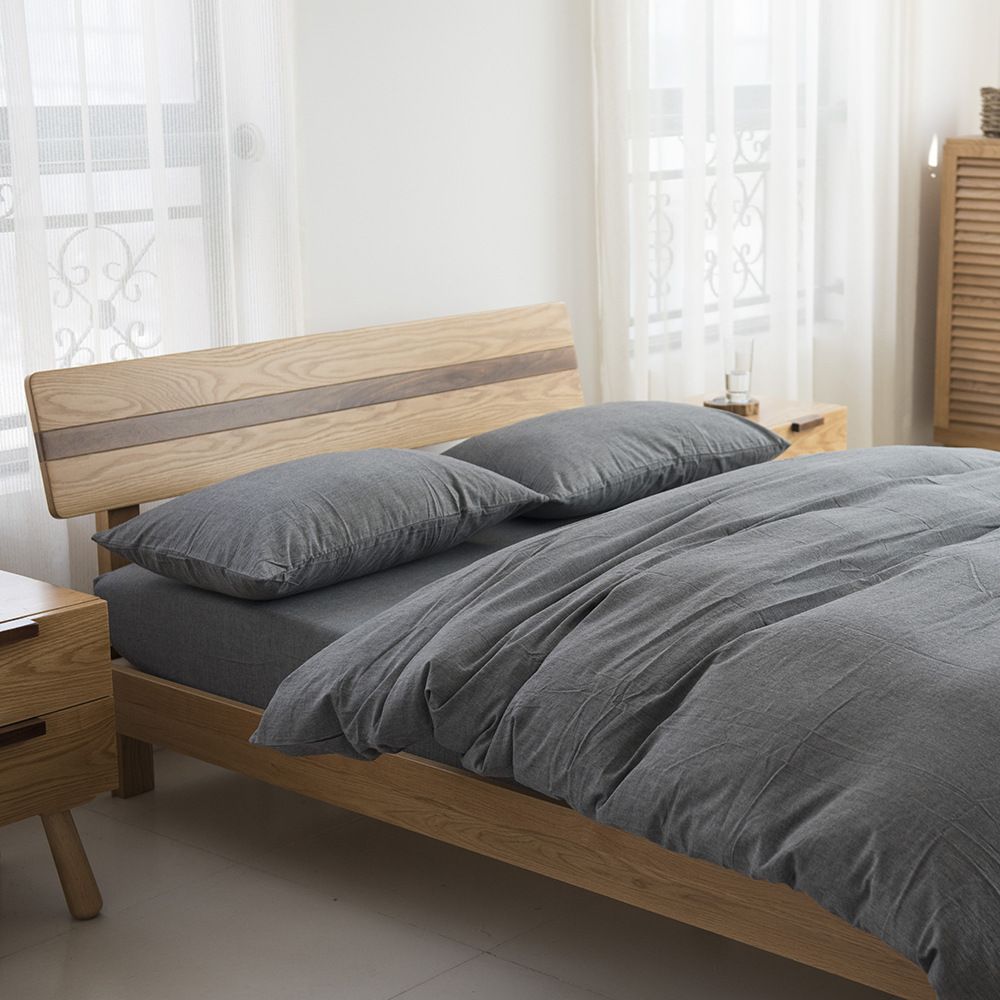 Modern Bedding Set Duvet Cover Fitted Sheet 2 Pillow Case Washed Modern Bedding Set Duvet Cover Fitted Sheet 2 Pillow Case Washed Cotton Soft Solid High Quality Bed Sets Home Hotel Use For