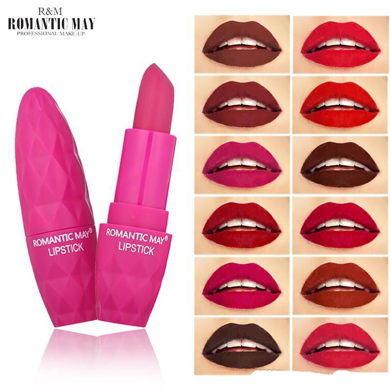 Romantic May Red Lips Matte Velvet Lipstick Cosmetic Long Lasting