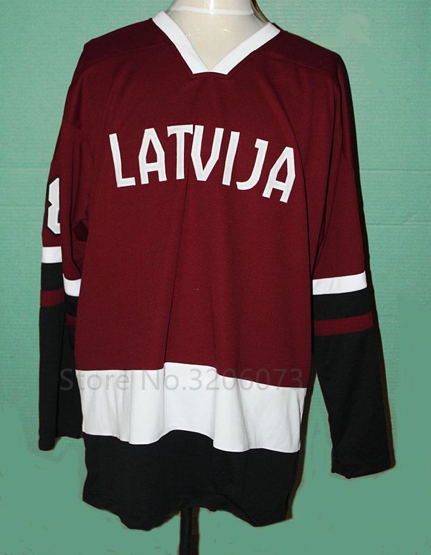TEAM LATVIA GIRGENSONS HOCKEY JERSEY LATVIJA Mens Embroidery Stitched