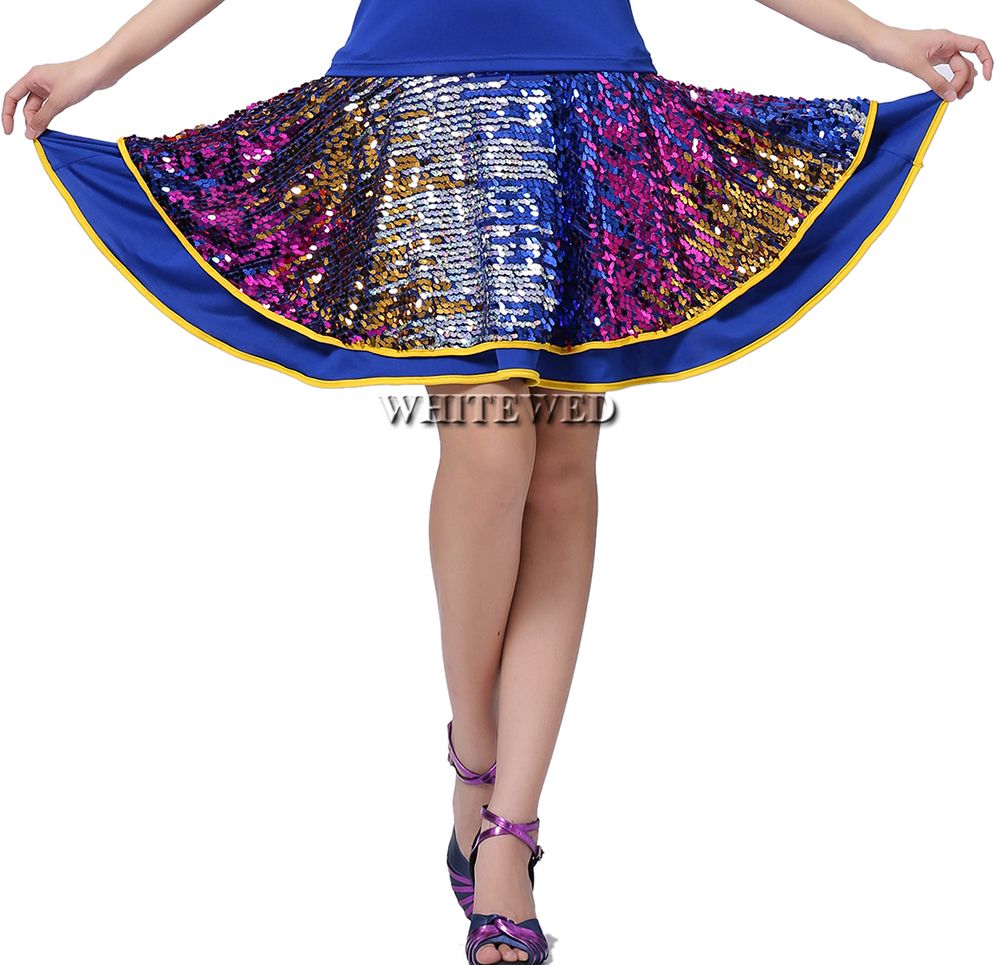 Modern Dance Team Practice Skirt Dancewear Clothing Costumes Sequin