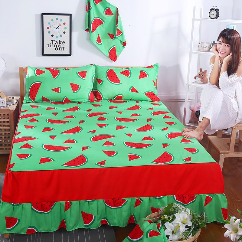 Polyester Bed Skirt Watermelon Sheets Room Bedding Cartoon Red Polyester Bed Skirt Watermelon Sheets Room Bedding Cartoon Red Color Bedspreads Pettiskirt 1 5m 8m 2m Queen Bedskirts Size Dust Ruffle From