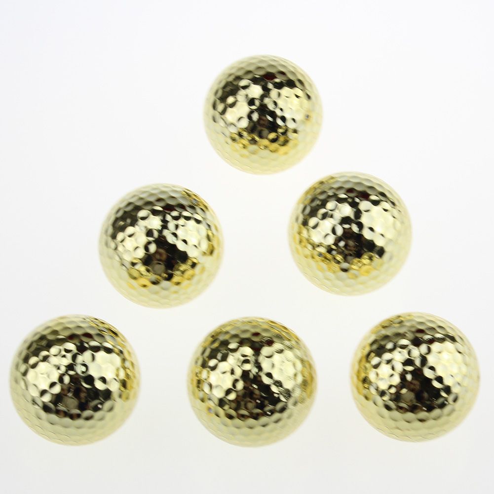 2021 GOLDBALL Two Layer Golden Golf Balls Gold Plating Golf Practice
