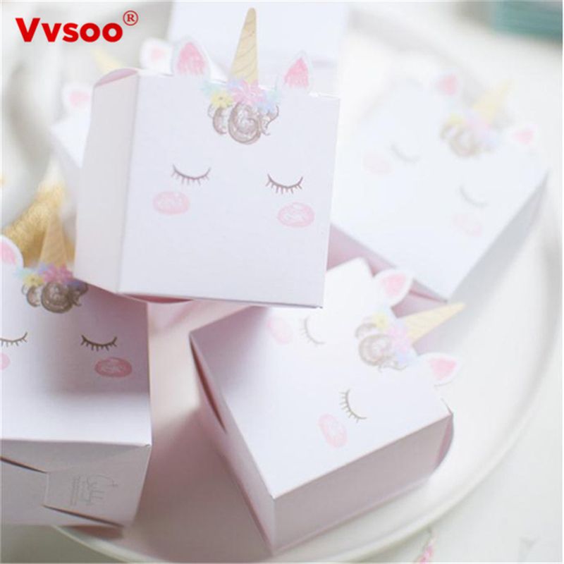 unicorn gift box white pink paper candy box wedding favors and gifts unicorn gift box white pink paper candy box wedding favors and gifts bag unicorn supplies birthday party decorations kids 10m christmas wrapping paper 1st