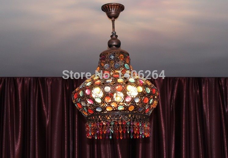 Plafoniere Led Vintage : 2018 bohemia vintage mediterranean sea colourfull crystal lamp