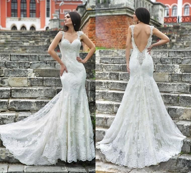 elegant backless wedding dresses