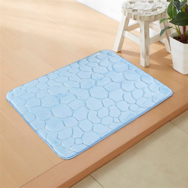 2018 New Flannel Fabric Memory Foam Bath Mats Bathroom Pebbles