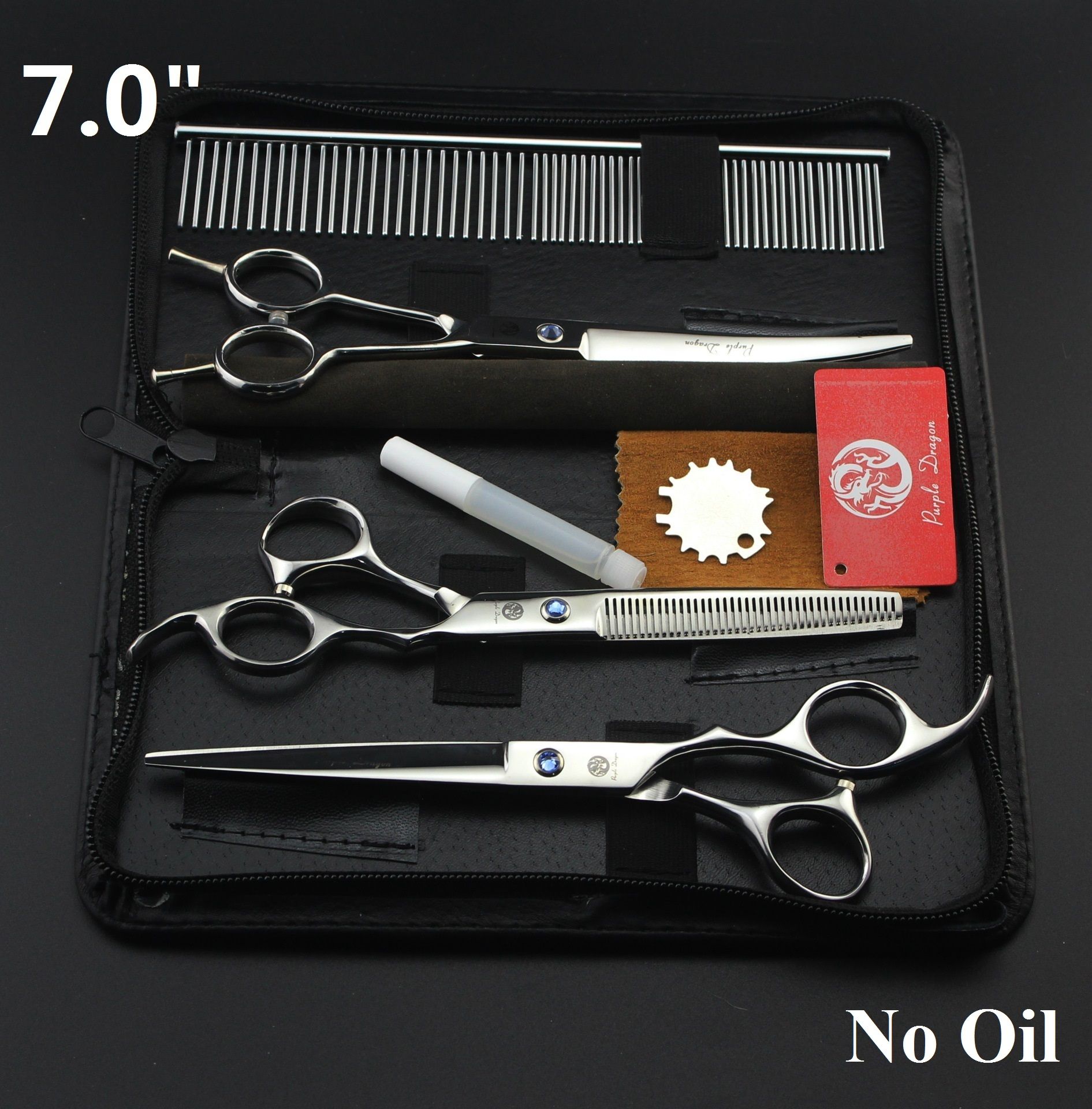 682 7 High Quality Pet Trimmers Hair Cutting Scissors Set Cat Dog