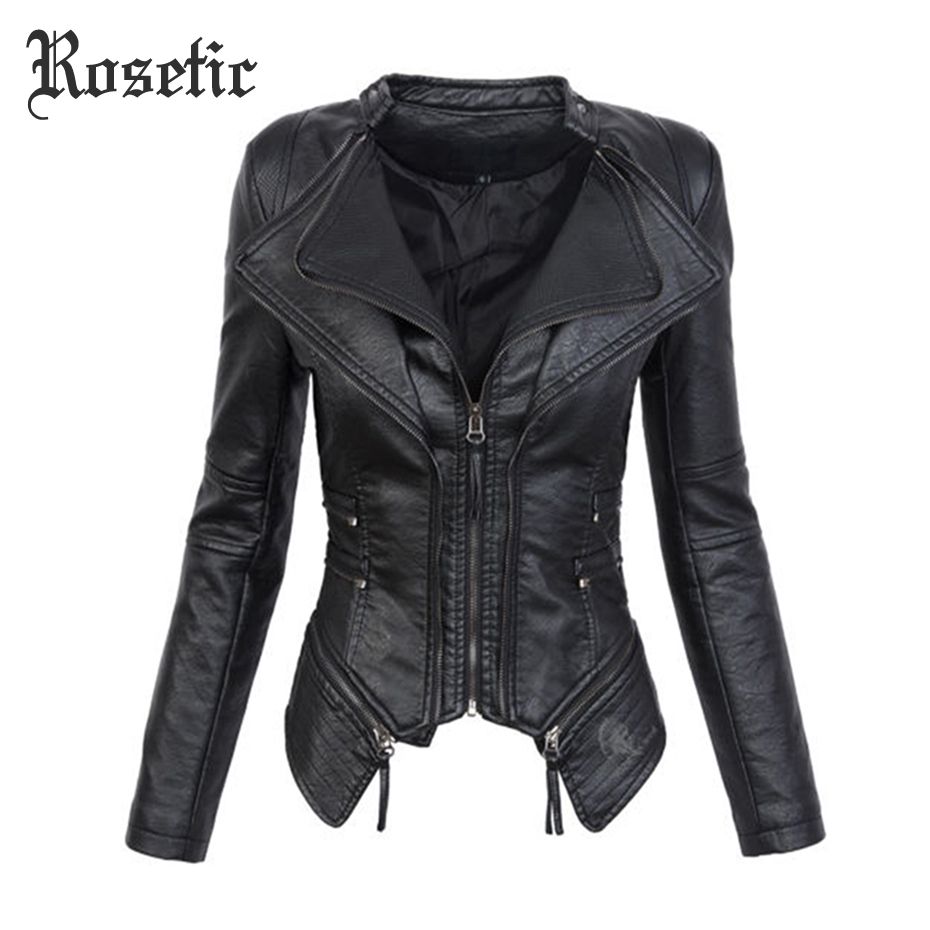 Gothique Rosetic En Noir Femmes Manteau Veste Cuir Acheter ymYbfgvI67
