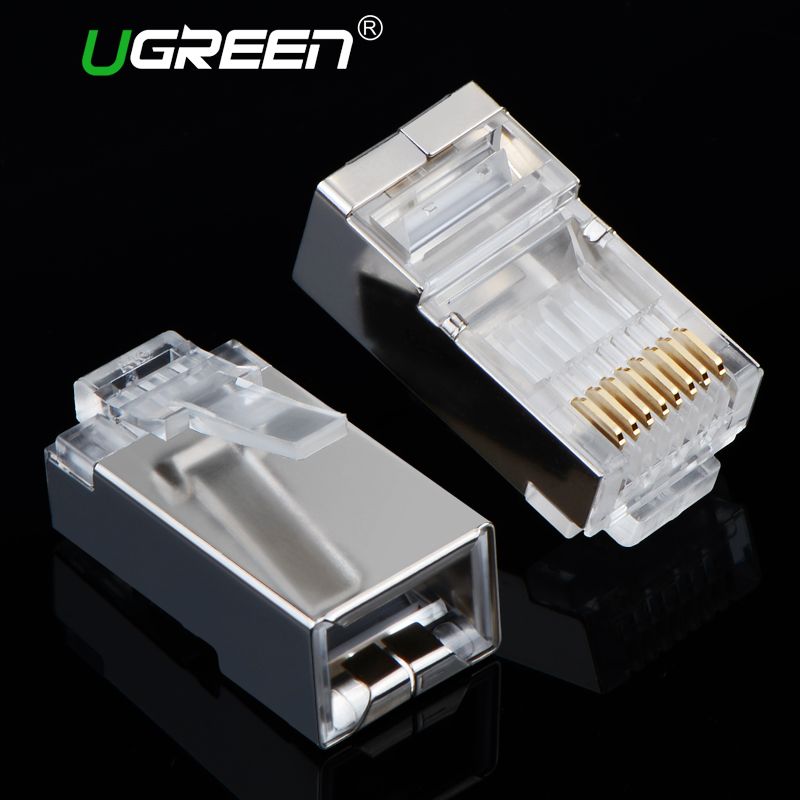 ugreen cat6 rj45 connector 8p8c modular ethernet cable head plugugreen cat6 rj45 connector 8p8c modular ethernet cable head plug gold plated cat 6 crimp network rj 45 connector cat6 laptop cables cheap computer cables
