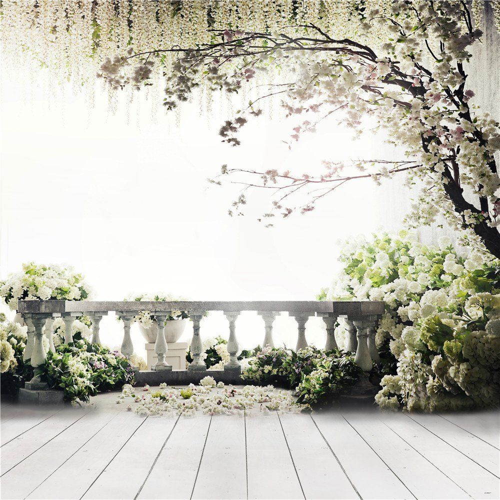 2019 Garden Balcony Spring Blossoms Wedding Background Photography