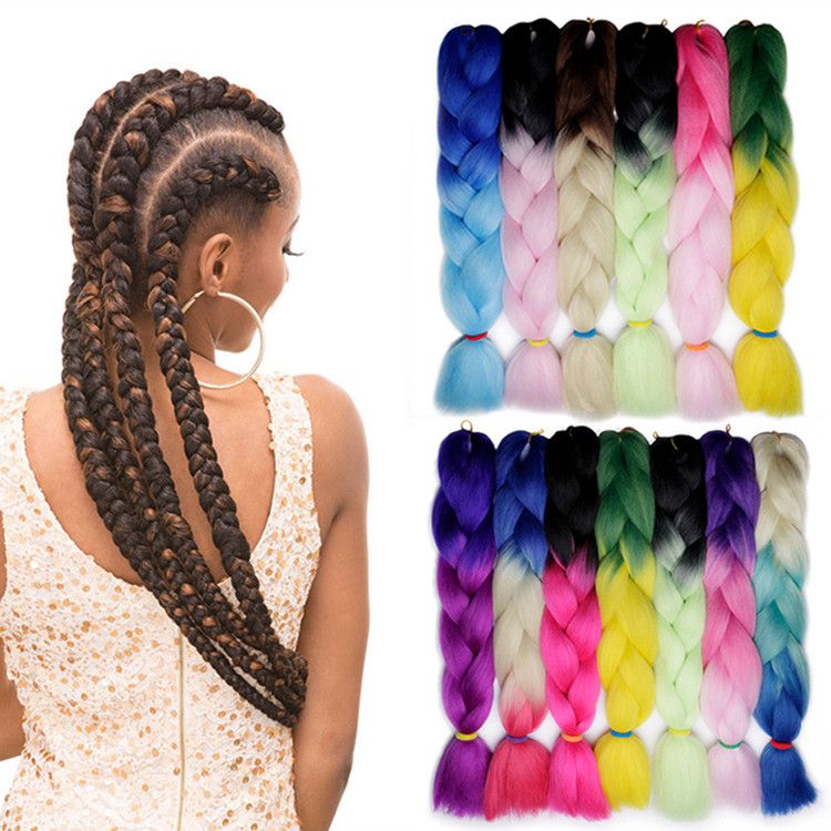 Kanekalon Ombre Braiding Hair Synthetic Crochet Braids Twist