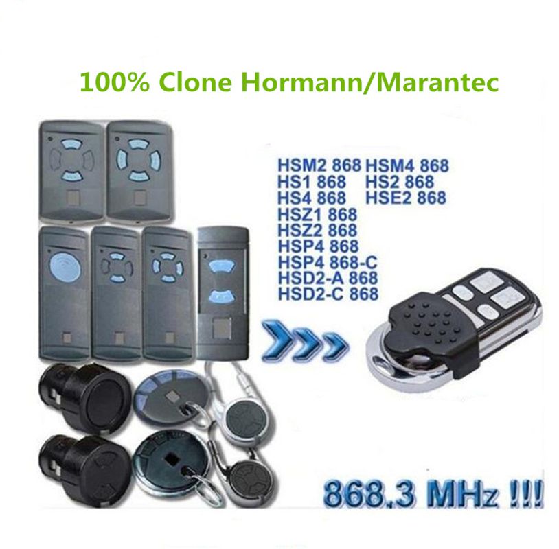 2pcs Clone Hormann Hsm2 Hsm4 Remote Control Transmitter Marantec D302 868 For Garage Door Opener