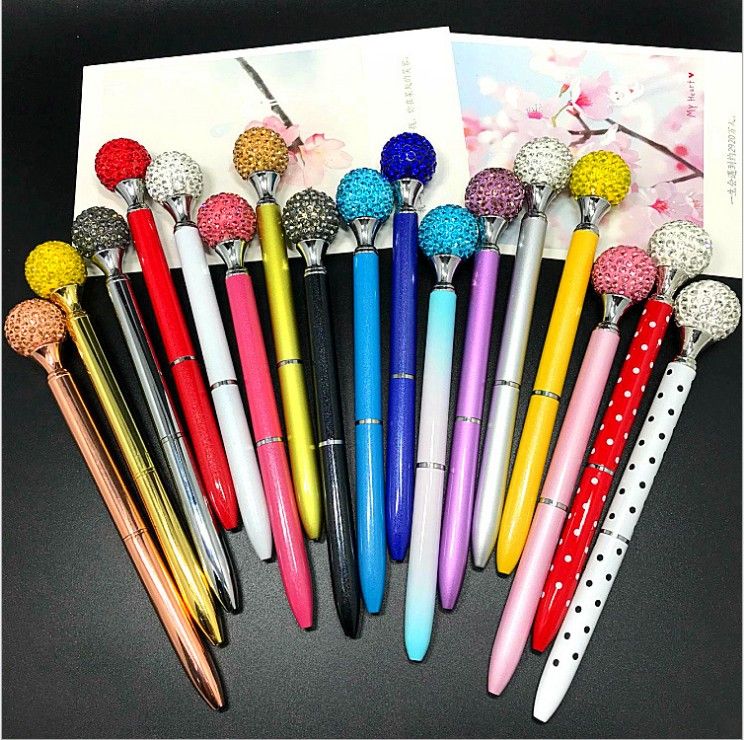 Bling Ballpoint Pens With Big Ball Diamond Crystal Gem Wedding Ball