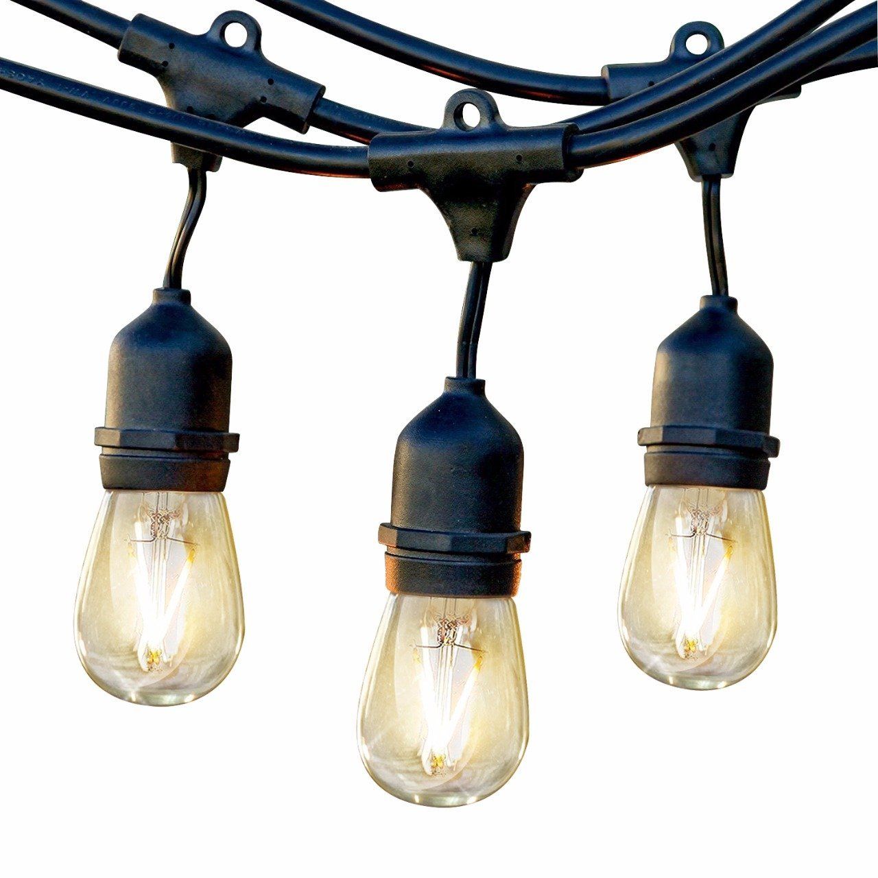 Waterproof Led Outdoor String Lights Hanging 1w Vintage Edison Bulbs 24 Ft Commercial Grade Patio Create Bistro Ambience On Your