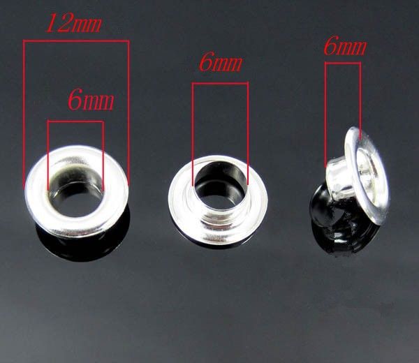 2019 Large Round 12mm Eyelets With 6mm Hole For Apparel Or Scrapbooking,Nickel Color From