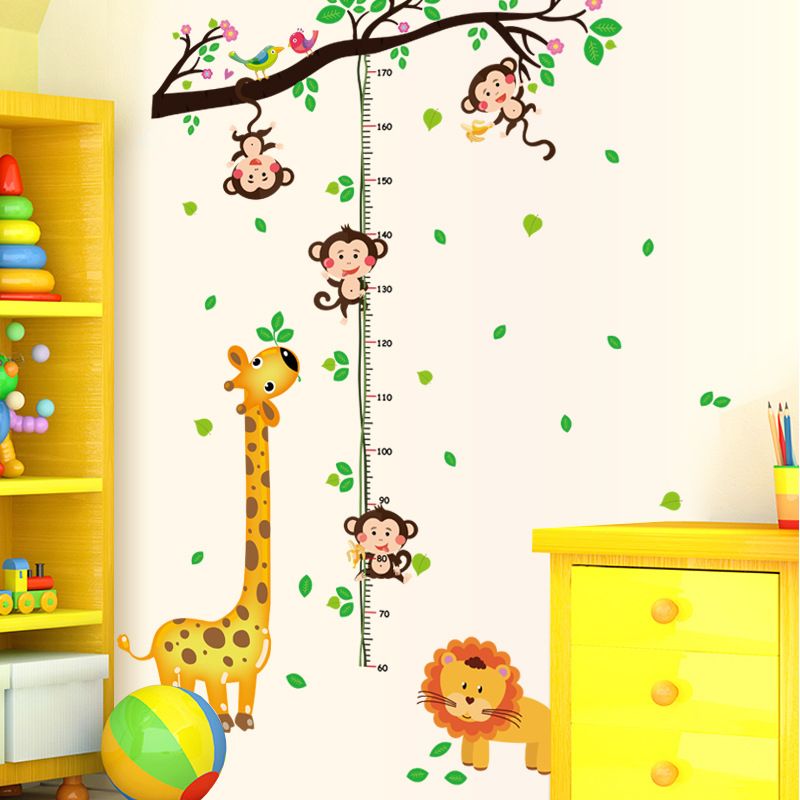 animal parks wall stickers cartoon height stickers children s