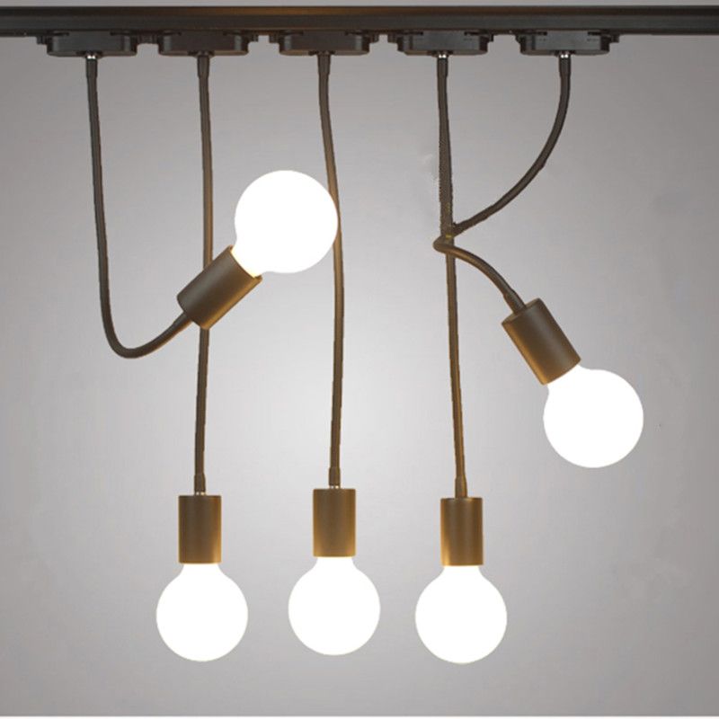 Ac 110v 220v E27 Lamp Base Light Bulb Holder Iron Pendant Lamps Coffee House Bar Home Decor Indoor Lighting