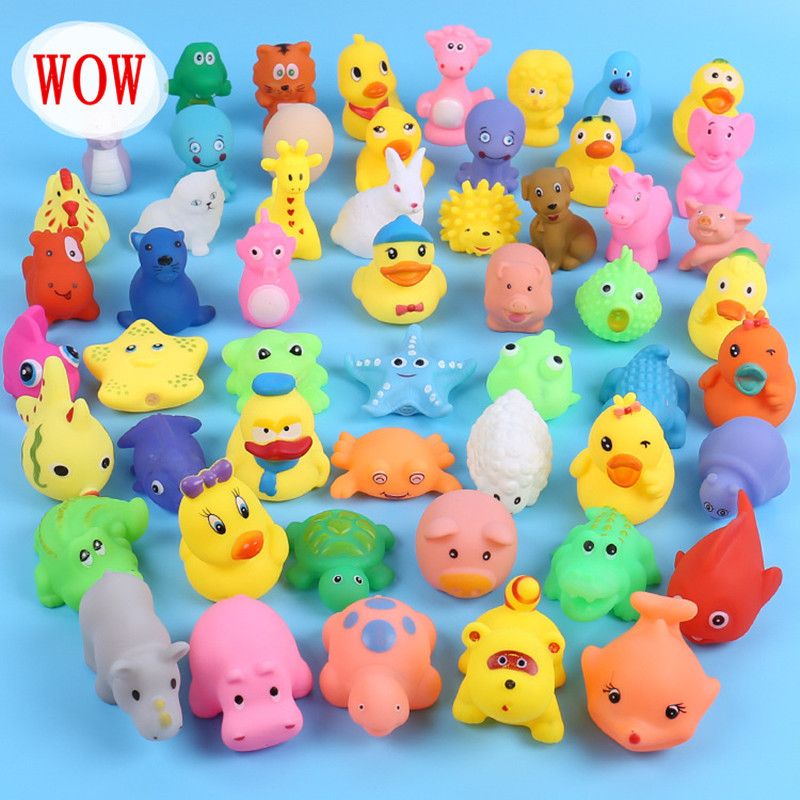 baby bath toys rabbit stars fish cats sound mini yellow rubber duck
