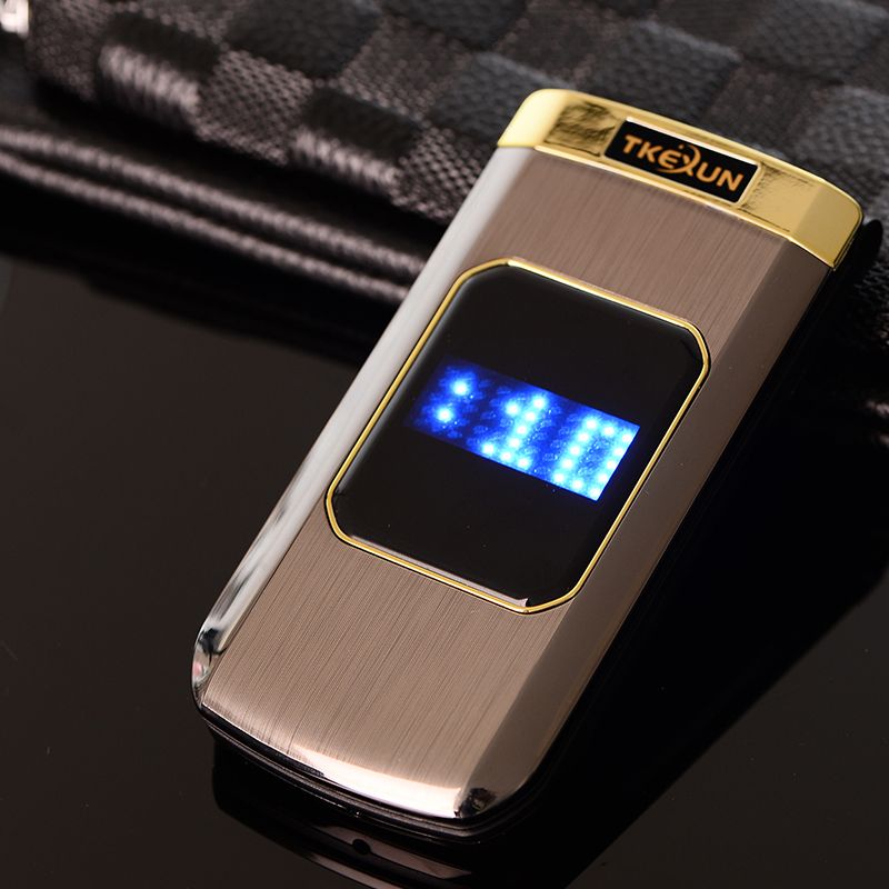 Best Luxury Flip 2.4 Inch Double Touch Screen Metal Body Dual SIM Card MP3 FM Gold Cellphone Big ...