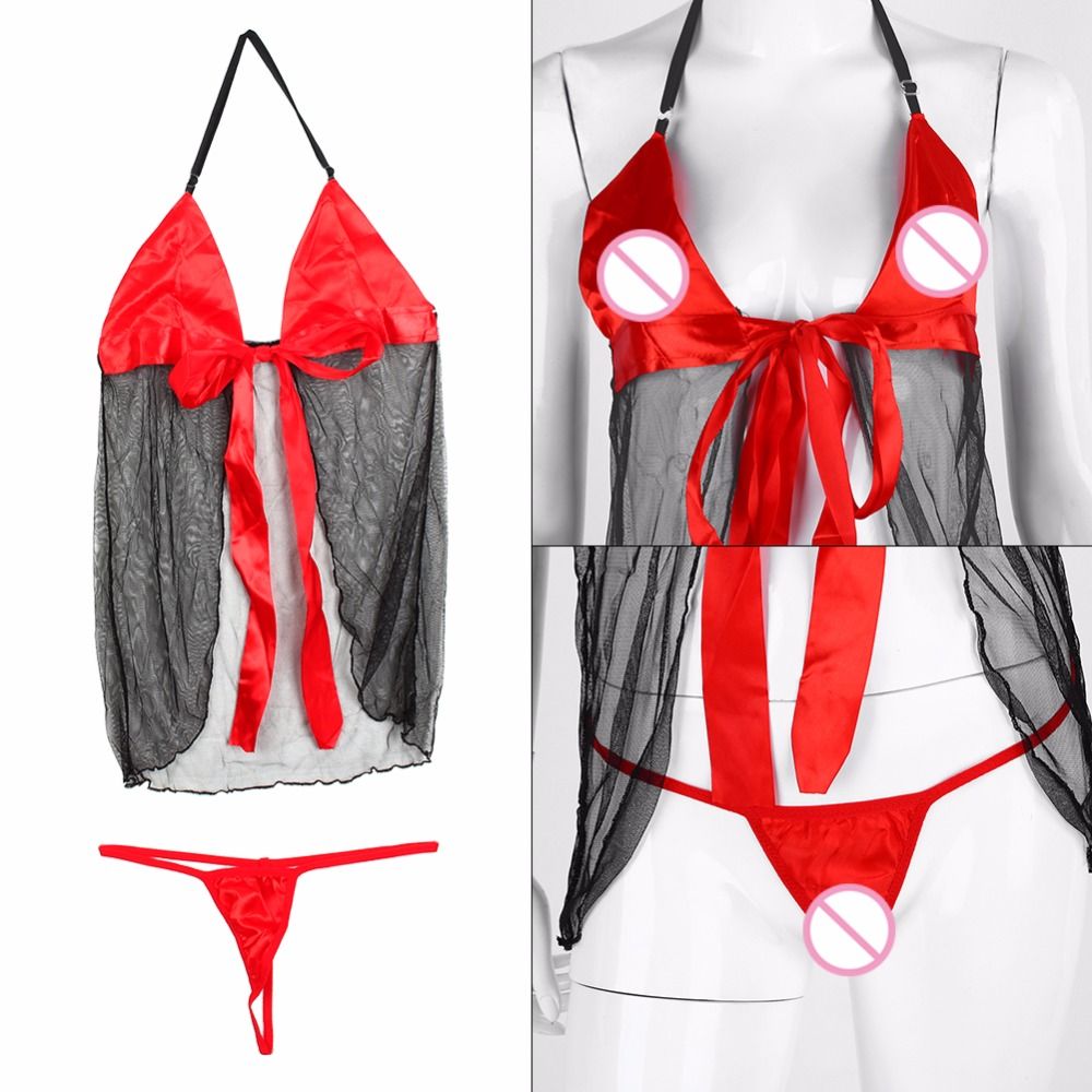 Women Sexy Lingerie Costumes Sleepwear Nightwear With G String Erotic ...