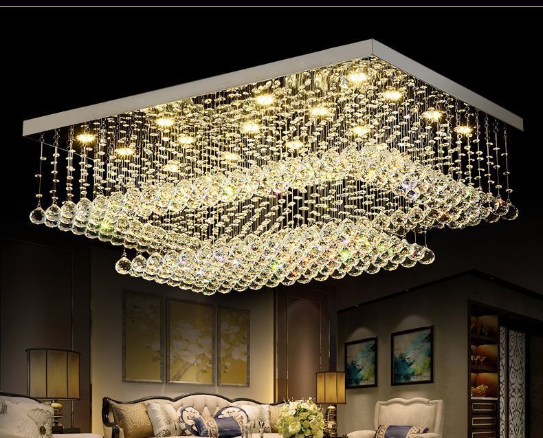 Plafoniera Rettangolare Led Soffitto : Acquista lampadari di cristallo a led moderni contemporanei