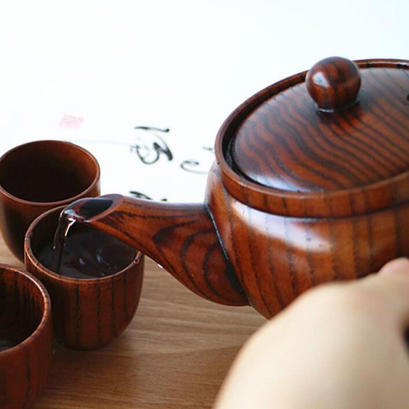 vintage wooden tea set
