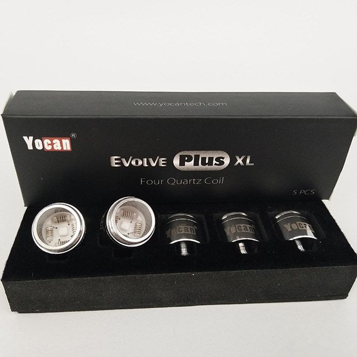 Authentic Yocan Evolve Plus XL Wax QUAD Coil Quad Quatz Rod Coils For