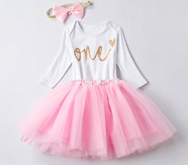 baby girls 1st first birthday cake smash tutu skirt top headband