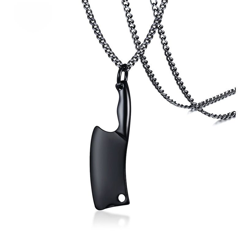 Mens Hip Hop Knife Necklace 4 Styles 24 Rock Punk Black Stainless Steel