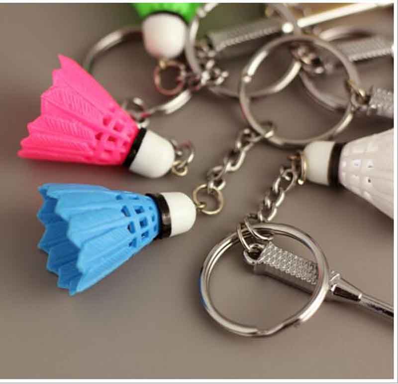 Sports Badminton Keychain For Men And Women Key Ring Holder Plastic