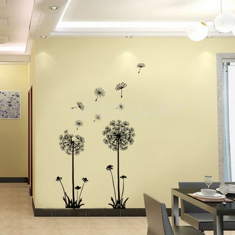 70*50cm decor dandelion flower removable bed room art mural vinyl