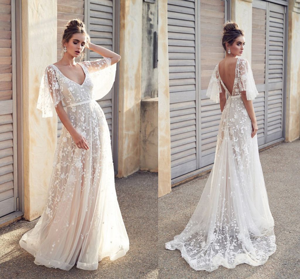boho white prom dress