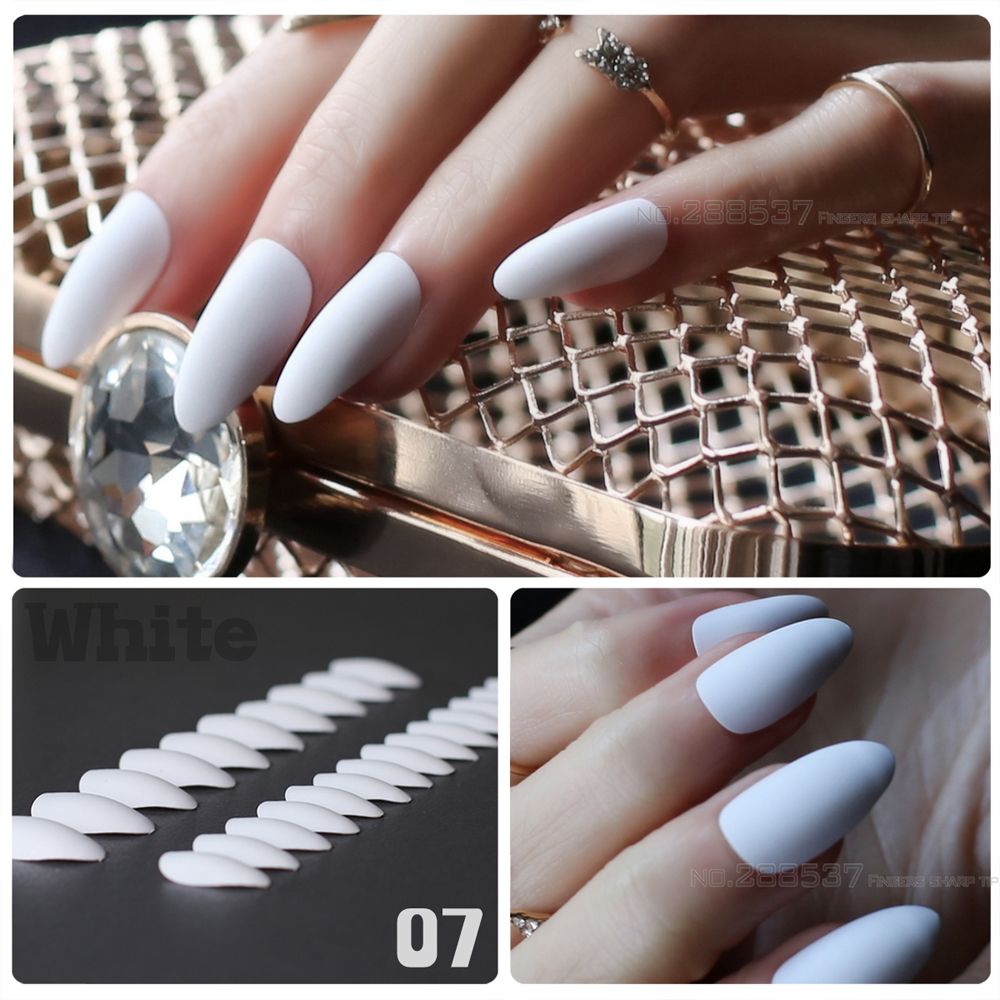 Pure Colour New Mountain Peak Designs White Artificial Nail Fashion Pure Colour New Mountain Peak Designs White Artificial Nail Fashion Full Nail Tips Stiletto Noble Matte False Nails Gel False Nails Red False Nails From ... - Pure Colour New Mountain Peak Designs White Artificial Nail Fashion