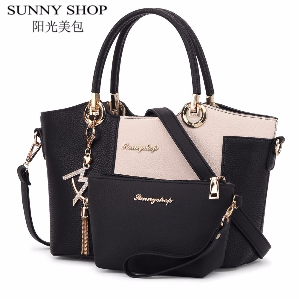 SUNNY SHOP 2017 New Luxury Leather Bags Handbags Women Famous Brands Women Bag Designer Tote ...