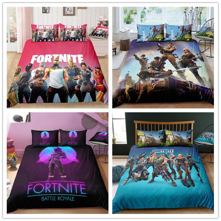 2019 Game Fortnite Duvet Cover Twin Full Queen King Size Quilt 2019 Game Fortnite Duvet Cover Twin Full Queen King Size Quilt Covers With Double Pillow Case Kids Fiber Cartoon Print Bedding Chritmas Hot From