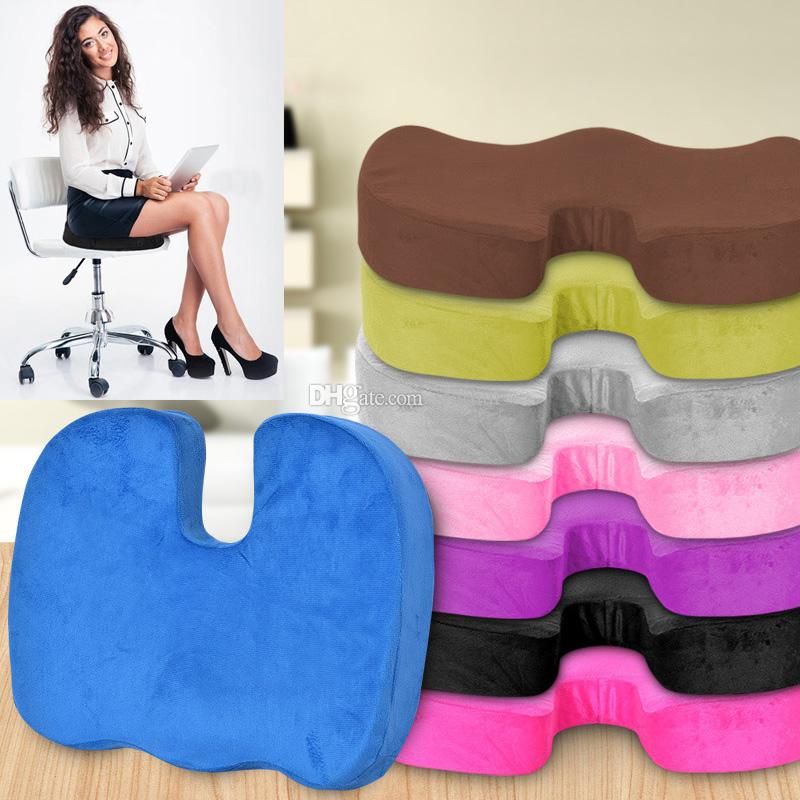 Memory Cotton Cushion Office Chair Pad Car Seat Pillow Back Memory Cotton Cushion Office Chair Pad Car Seat Pillow Back Pain Sciatica Relief Sofa Travel Sponge Cushions Wx9 26 Blue Patio