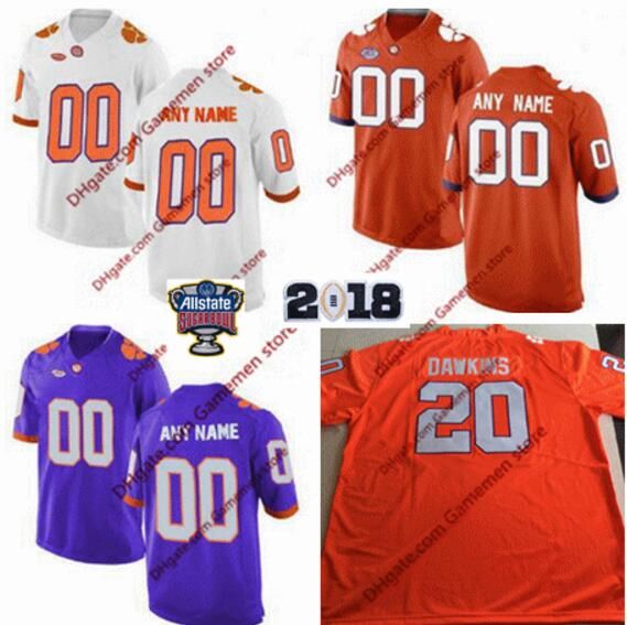 2018 Custom Men'S Clemson Tigers College Football Limited White Purple