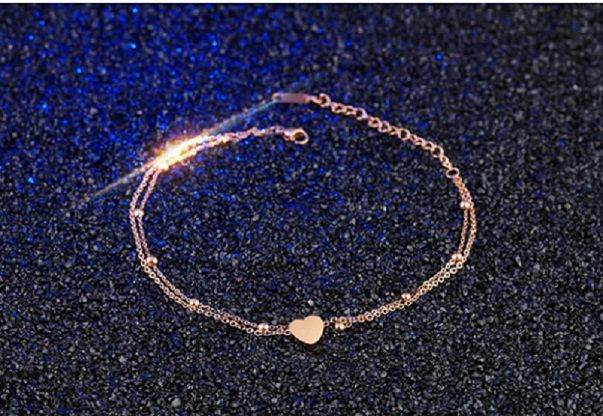 2021 Love Heart Rose Gold Ankle Bracelet Women Girls Multi Layer Foot Chain Summer Beach Foot Chain Anklet Jewelry From Demon868 4 58 Dhgate Com