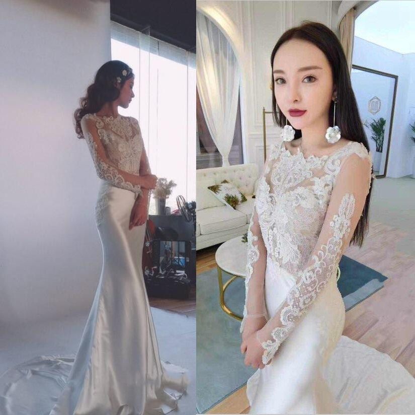 Silk Wedding Dress with Lace