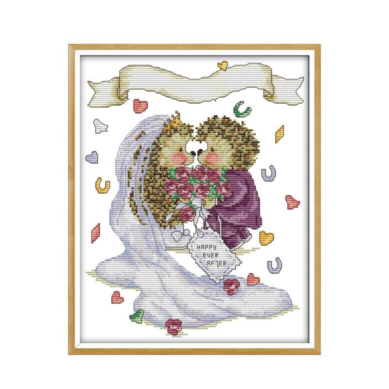 The Hedgehog's Wedding Patterns Counted Cross Stitch Kit DIY Hand Interesting Cross Stitch Wedding Patterns The Hedgehog's Wedding Patterns Counted Cross Stitch Kit DIY Hand Interesting Cross Stitch Wedding Patterns