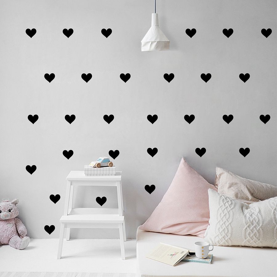 Removable Wallpaper Little Hearts Wall Stickers Decals For Living Room Baby Girl Bedroom Home Decoration