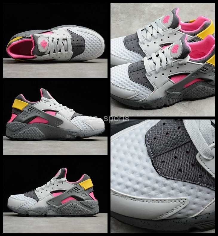 2018 Air Huarache Run Premium Men Women Running Shoes Pink Yellow Gray Sneakers Triple Huaraches Mens Womans Trainers Huraches Sports Shoes Shoes Sports