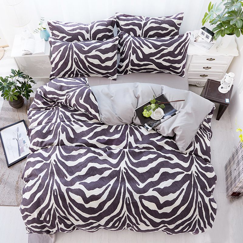 Zebra Stripe Bedding Set Black White Duvet Cover Bed Single Zebra Stripe Bedding Set Black White Duvet Cover Bed Single Double Queen King Size Sheets Bedclothes For Teens Girls From