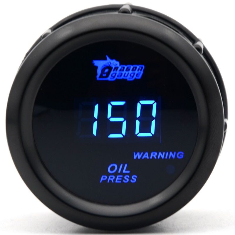2019 DRAGON GAUGE 2 Inch 52MM Oil Pressure Gauge Black Color Digital