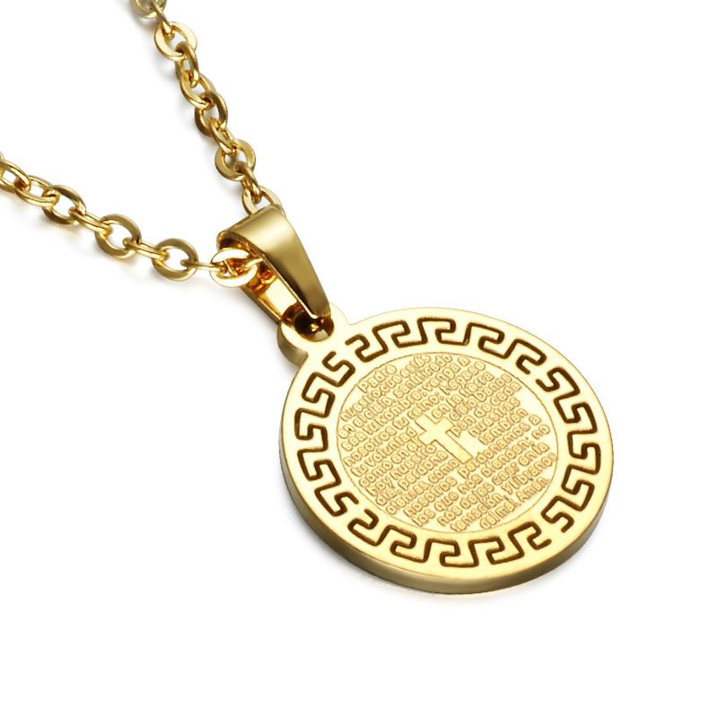 Whole Men S Stainless Steel Round Cross Pendant Necklaces Gold Men S Stainless Steel Round Cross Pendant Necklaces Gold Plated Lection Charm Titanium Link Chain For Women Hip Hop Jewelry