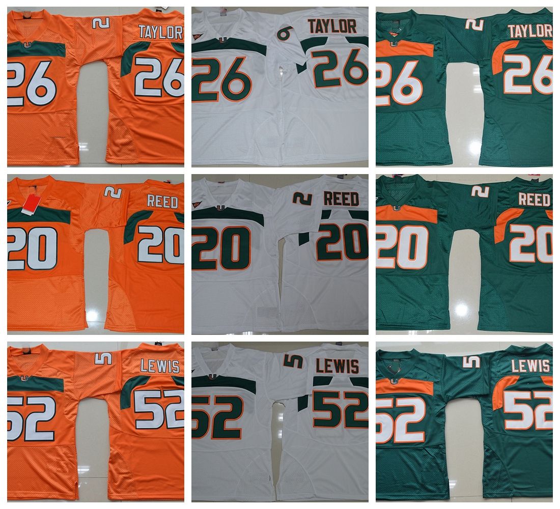 2019 Vintage Miami Hurricanes College Football Jerseys Green 26 Sean