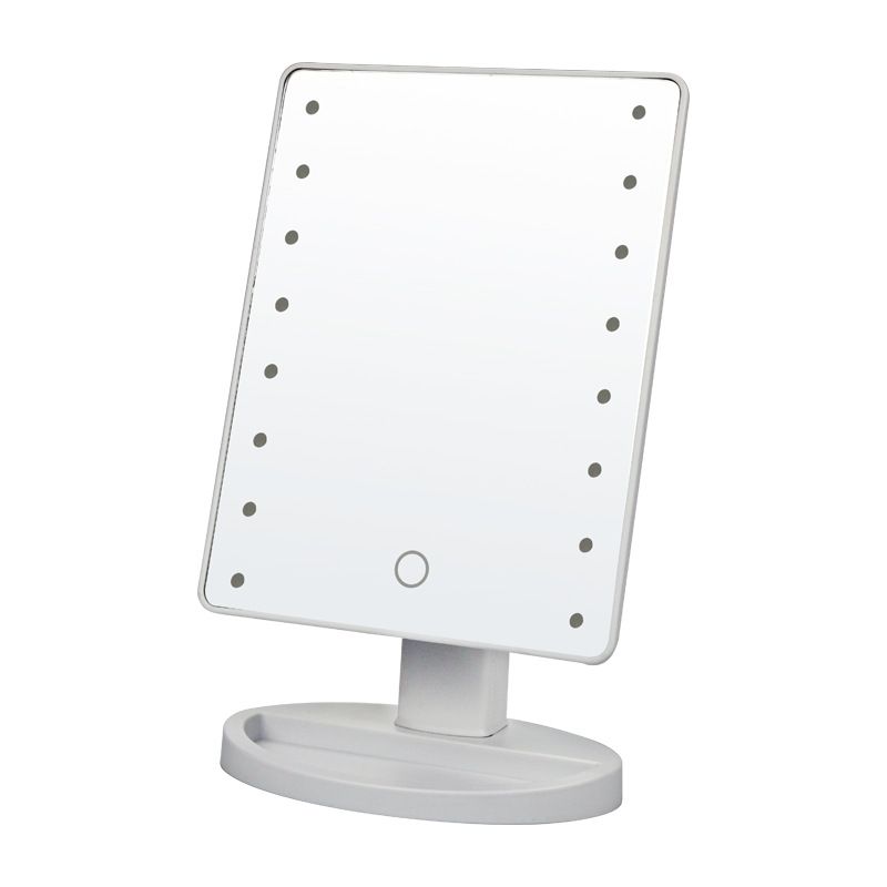 Fashion Lady Makeup Mirror Professional Vanity With 16 Led Lights Health Beauty Adjustable Countertop 180 Rotating