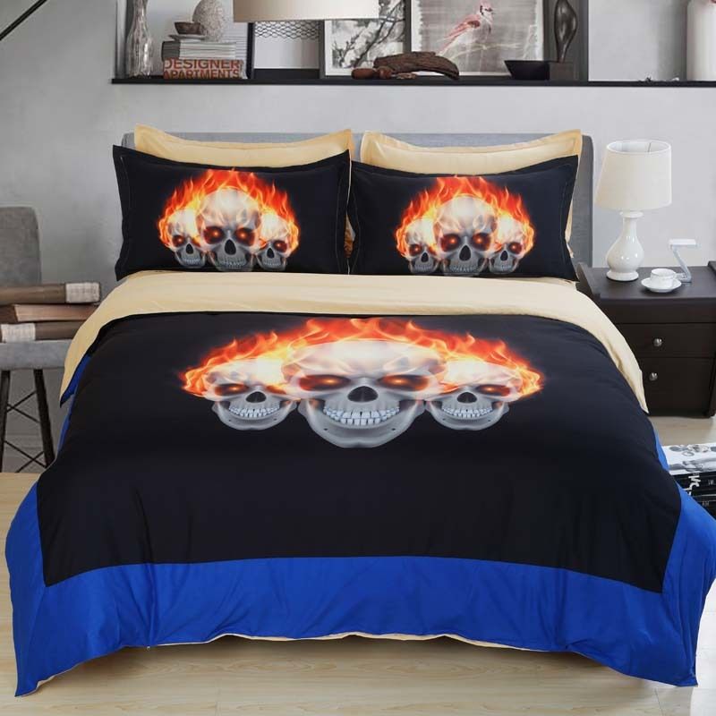 new arrival 3d skull bedding set designer duvet cover set bed linens skull bed sheets