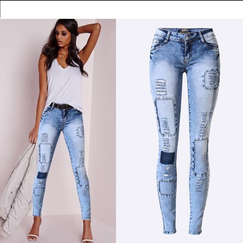 low waist ripped jeans