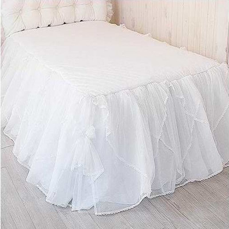 Korean Luxury With Bed Surface One Piece Solid Color White Lace Korean Luxury With Bed Surface One Piece Solid Color White Lace Skirt Bedspread 45cm Height A 21 Inch Drop Bedskirt Dust Ruffles For Queen Beds From